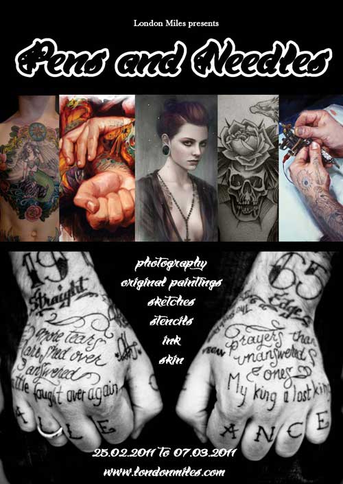 Pens and Needles - A group exhibition celebrating tattoo art and lifestyle. Pens and Needles - A group exhibition celebrating tattoo art and lifestyle.
